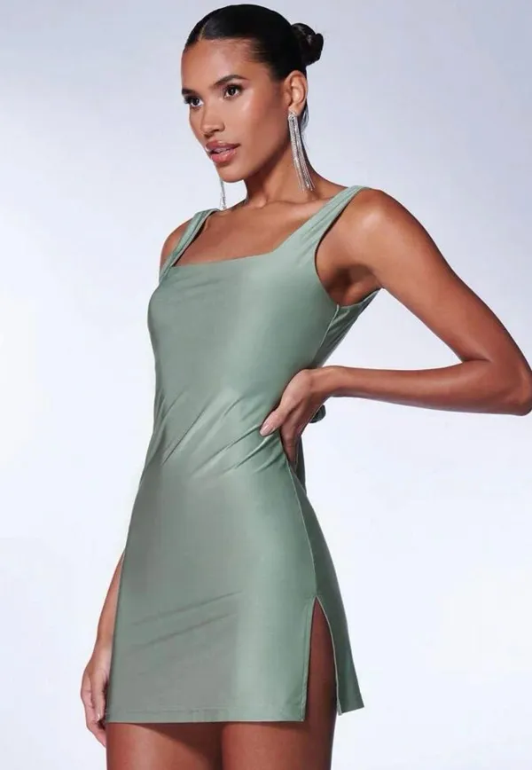 SheIn Tie Backless Split Hem Dress - Image 2
