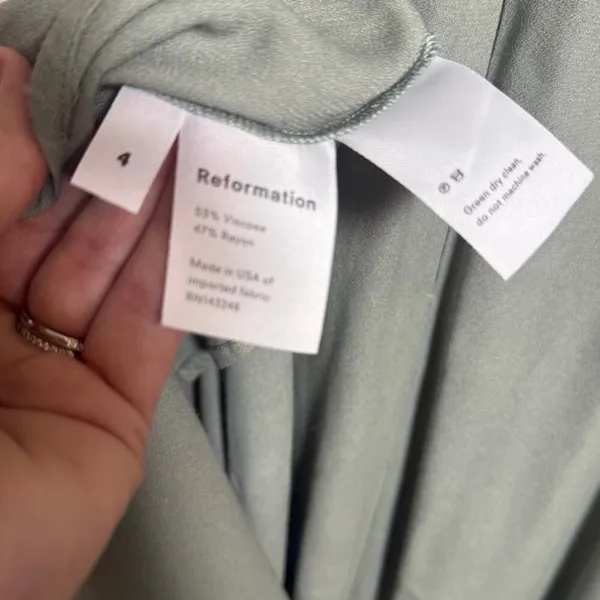 Reformation Verbena Off-Shoulder Maxi Dress – Sage Green, Women’s Size 4 - Image 6