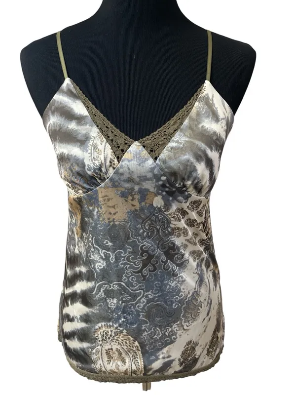 Xhilaration Goblincore Fairy Y2K Crochet Trim Satin Cami Tank Top Vampire Diaries Coquette - Image 2
