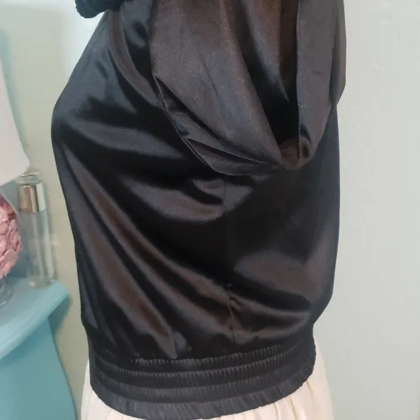 Nasty Gal black satin bomber jacket - Image 6