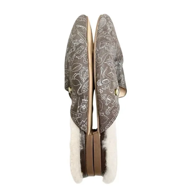 Australia Luxe Doodle Mules Size 5 Brown Leather Shearling Winter Slides NEW‎ - Image 6