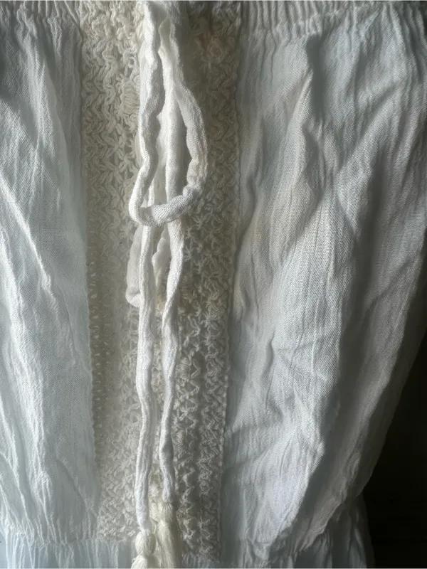 Kiwi & Punch White Faux Tie Front Tiered Sundress Women’s Size L Summer Dress - Image 3
