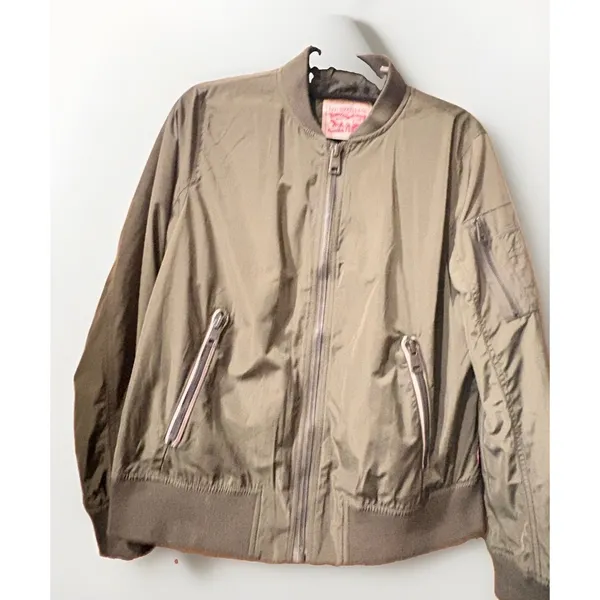 Levi's Green Bomber Jacket Women's Size Large X1114 - Image 5