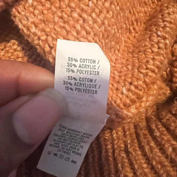 Aerie Mock Neck Ribbed Sweater Rust Orange Speckled‎ Knit Cozy Pullover S P - Image 3