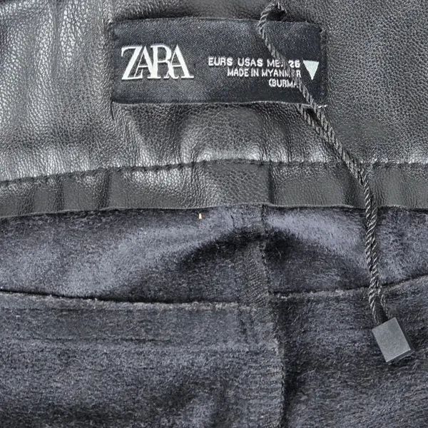 Zara Faux Leather High Rise Trousers Black Size US S - Image 5