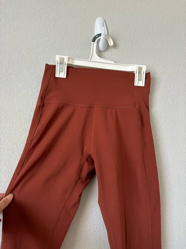 Dark Orange Alphalete Seamless Leggings - Image 3