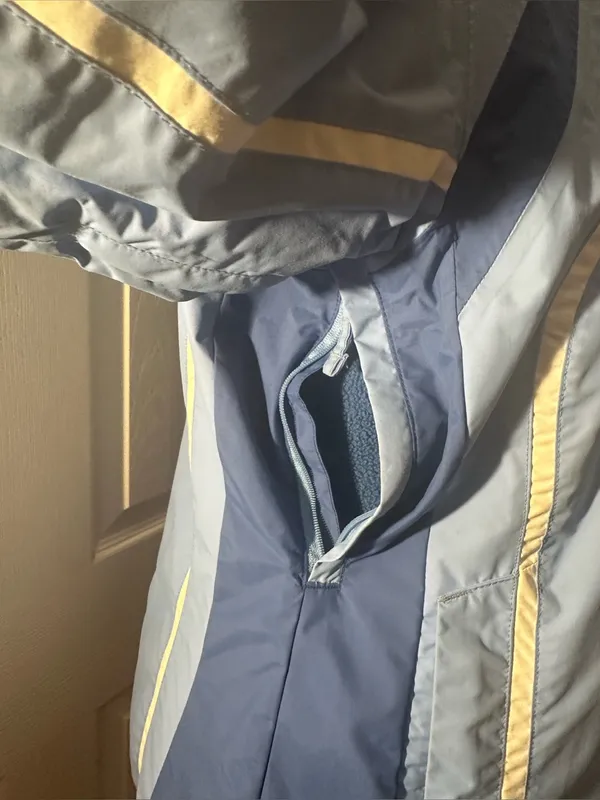COLUMBIA Vintage Ttanium Interchange Blue Waterproof Hooded Ski Jacket Sz L - Image 6