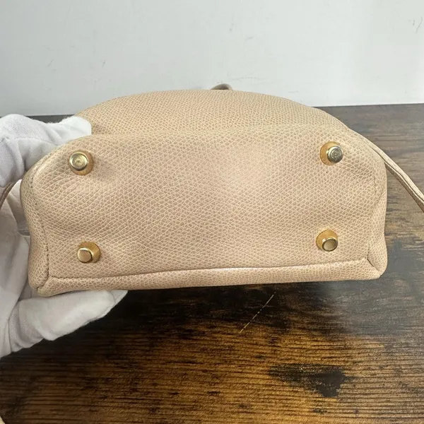 Gianni Versace Vintage Backpack Bag Womens Mini Beige Leather Italy Medusa Gold - Image 10