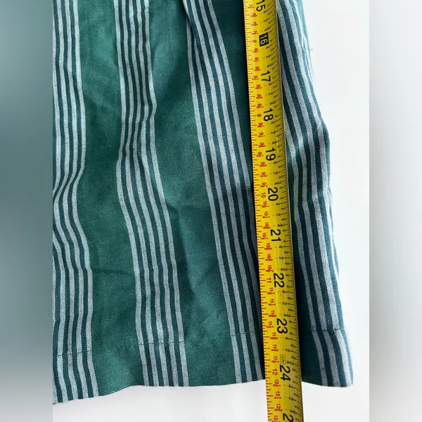 Anthropologie Pleated Green Stripe Linen Jumpsuit Payal Pratap Wide Leg 4 - Image 10