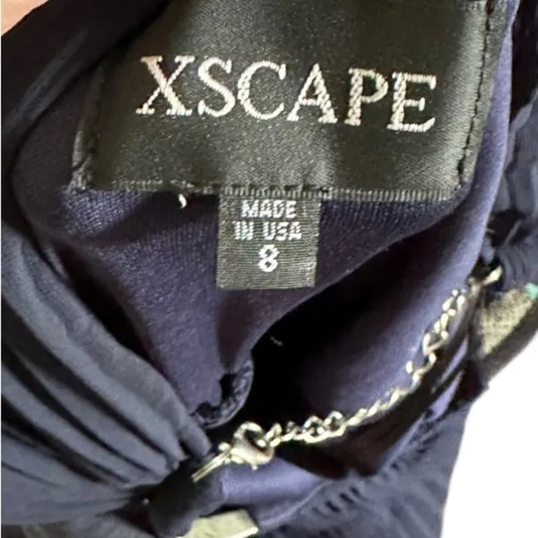 Xscape Navy‎ Pleated Maxi Dress - Image 6
