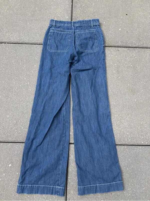 A.P.C. Seaside Indigo Delave Wide Leg Patch Pocket Jeans 26 - Image 5