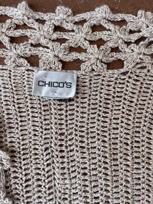 Chicos knit tan Cardigan  - Image 3