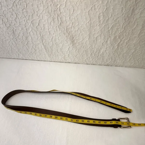 Vintage Brown Leather Belt Men's Unisex Classic Accessories Dress Up Work - Image 9