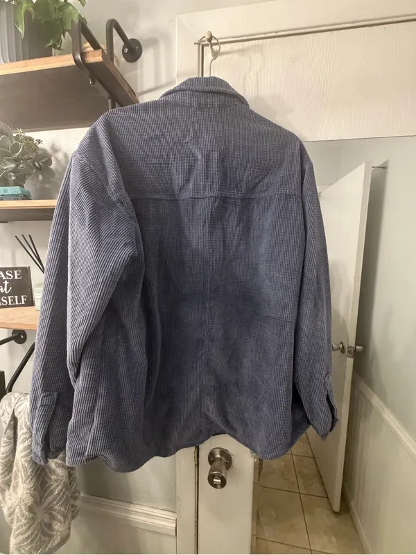 Stoosh Corduroy Button-Up Jacket - Navy Blue - Image 5