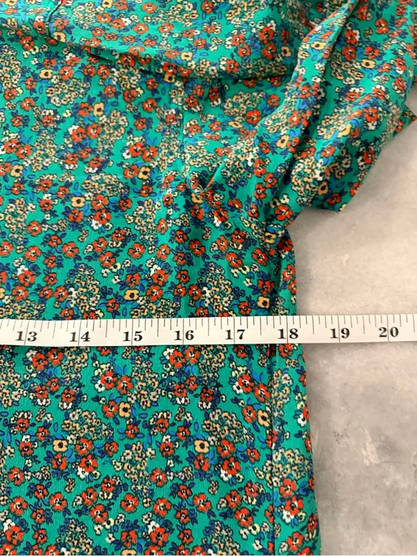 Boden Size 6 Green Floral Button Front Silk Shirt Blouse Green Ditsy Print - Image 5