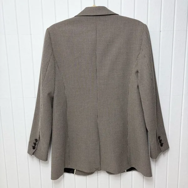 Calvin Klein Notch collar Women's‎ Checkered Blazer Size 6 - Image 7