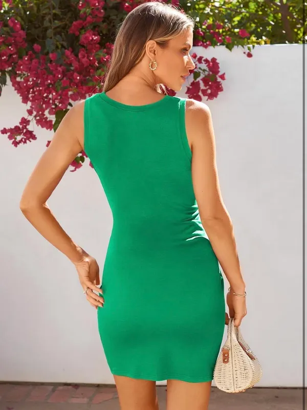Lillusory Women’s Wrap Dress Green Size M - Image 4