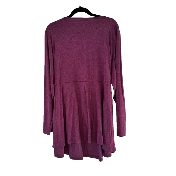 BloomChic Womens Purple Heathered‎ Surplice Wrap Tunic Top Plus Size 18-20 NEW - Image 6