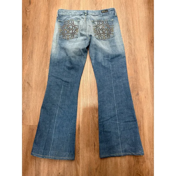 Vintage Citizens of Humanity Faye Wide Leg Jeans Chain Link‎ Embroidery Size 31 - Image 2