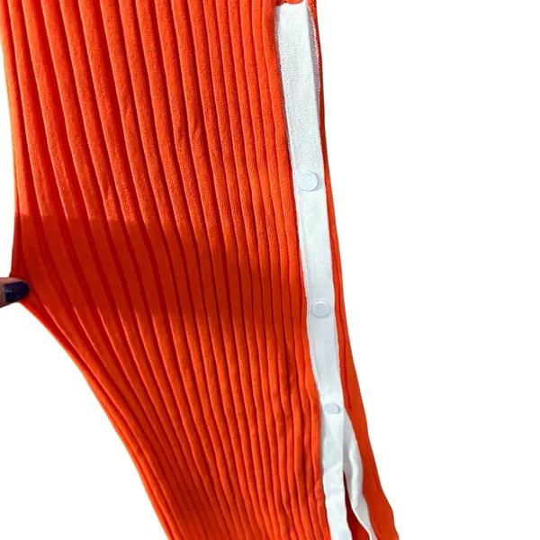 Solid & Striped Womens Sz S Orange Kimberly Rib Knit Tank Midi Dress Side Slit - Image 6