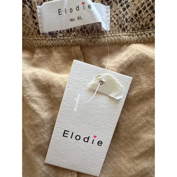 Elodie Tan Animal Print High Rise Flare Leg Pants Women XL NWT Retro Bohemian - Image 9