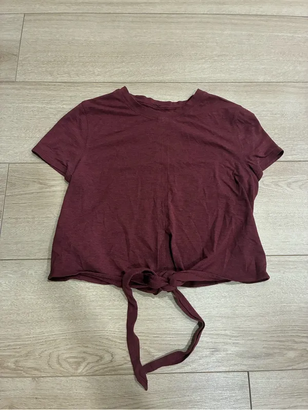 Lululemon Women’s Time to Restore Wrap Top Burgundy Red Size 2 - Image 2