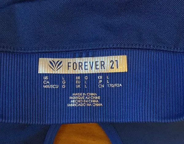 Forever 21 Blue Sports Bra Sz L - Image 3