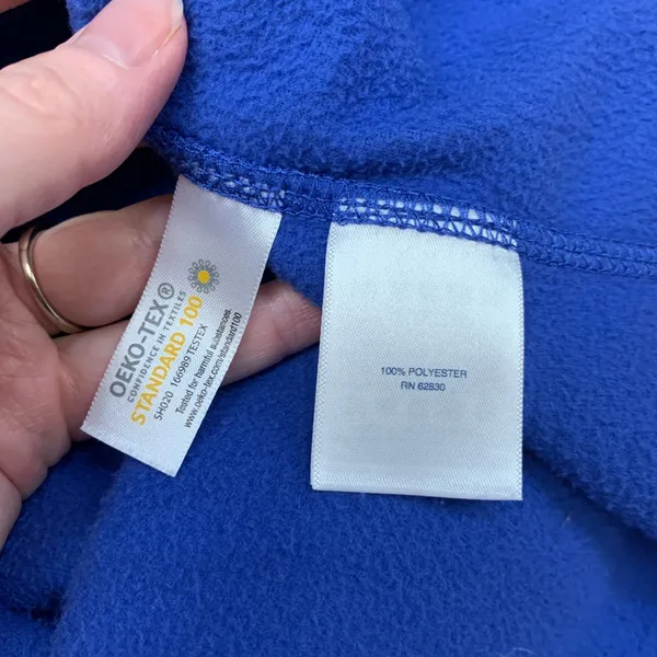 Lands End Outfitters Womens 2X Royal Blue Full Zip Fleece Vest Mock Neck Pocket‎ - Image 6
