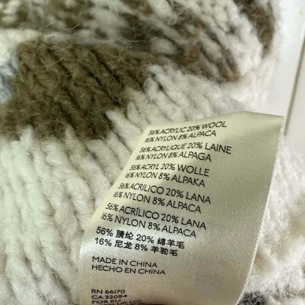Free People White and Brown Cowl Neck Sweater - Image 6