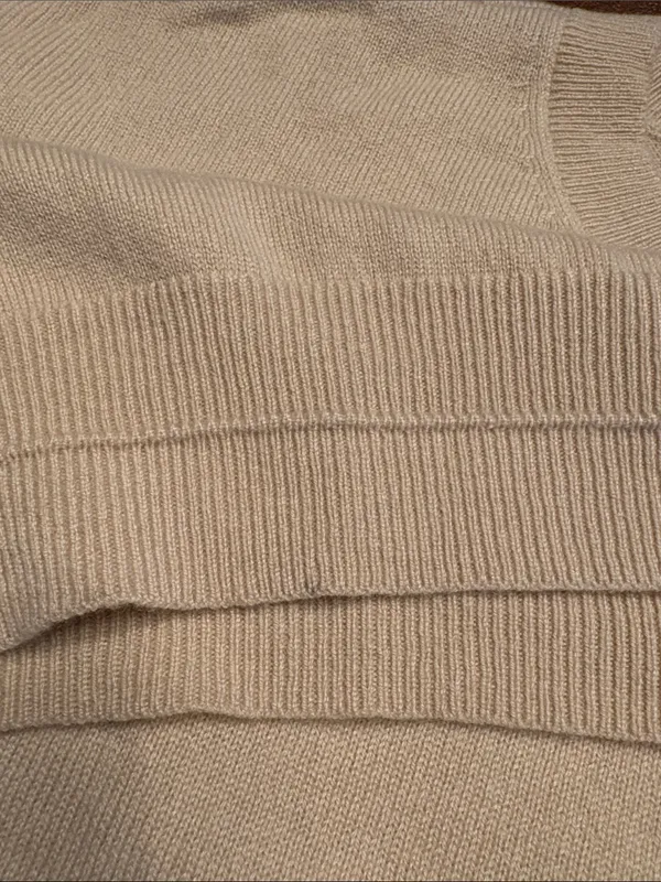 Madewell Relaxed Sweater Tee in 100% Cashmere short sleeve cream/beige Sz XL NWT - Image 8