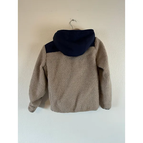 Penfield Fleece Jacket Deep Pile Sherpa S Womens Beige Blue Colorblock Gorpcore - Image 4