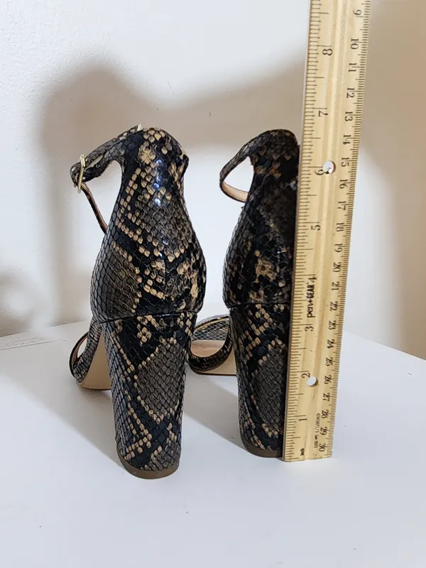 Madden Girl Beella Brown Faux Snakeskin Heeled Sandals Size 6 - Image 9
