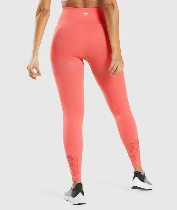Gymshark NWOT Energy Seamless Leggings - Polka Pink/Coral - S - Image 4