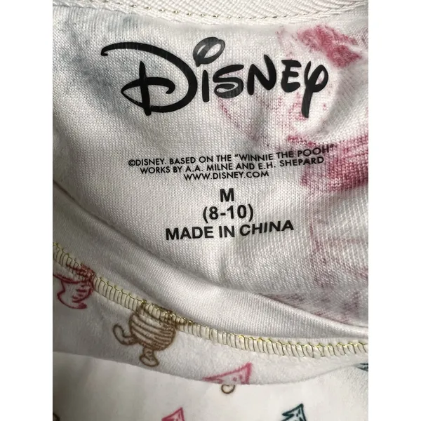 Disney Winnie the‎ Pooh Christmas Pajama Top White Fleece Medium 8-10 Holiday - Image 5