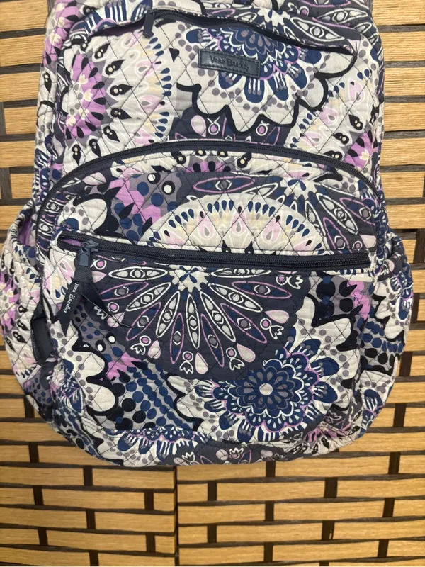 Vera Bradley purple and navy floral backpack - Image 4
