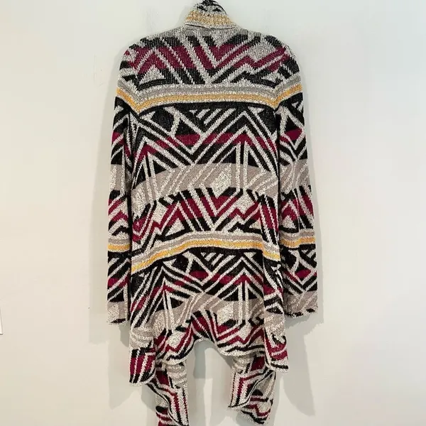 Lucky Brand Intarsia Open Waterfall Cardigan Women's Small Boho Sweater Western‎ - Image 7