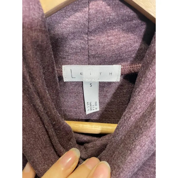Leith Shift Dress Women S Purple Cowl Neck Sleeveless Knit Casual Minimalist - Image 4