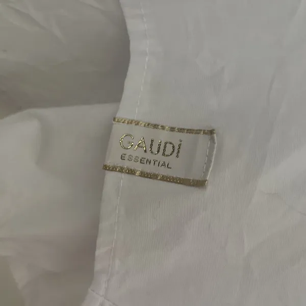 Gaudi Essential White Button Up XL Oversized Pleated Cotton Lagenlook Italy - Image 5