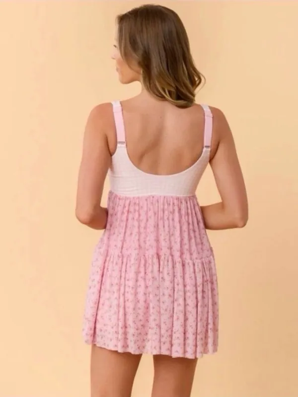 NWT! Popflex Target X Blogilates Sweetheart Babydoll Dress Gingham/Floral Size Small - Image 2