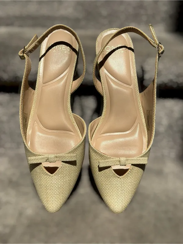 Jones New York Slingback Flats Pointed Toe Bow Balletcore Coquette Feminine - Image 2