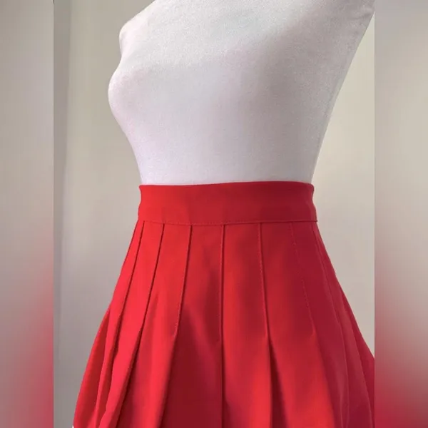 Vintage ‘90s The Wright Costume & Dancewear Red Pleated Cheerleading Skirt - Image 4