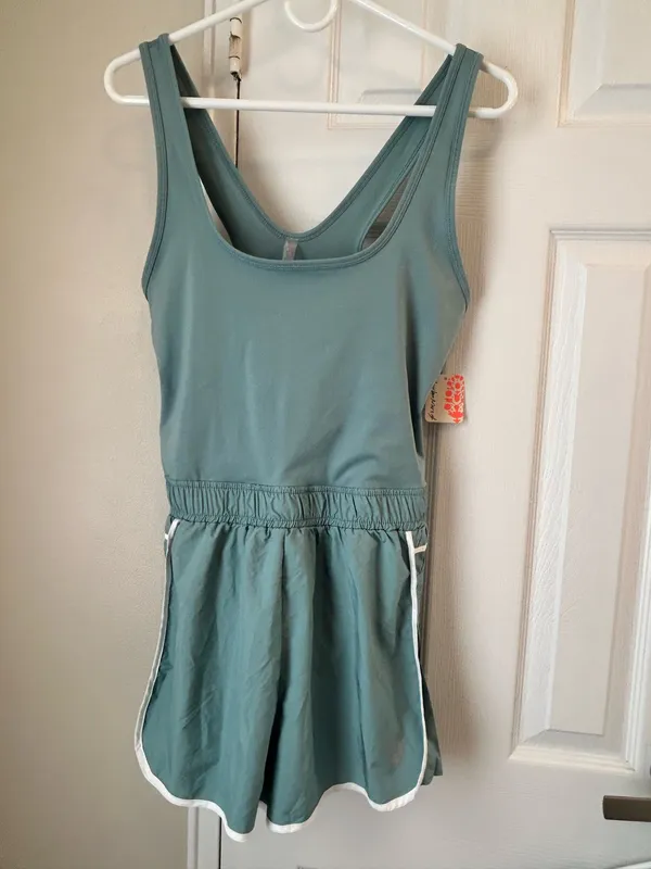 Free People Movement Easy Tiger Shortsie Romper M Eucalyptus - Image 3