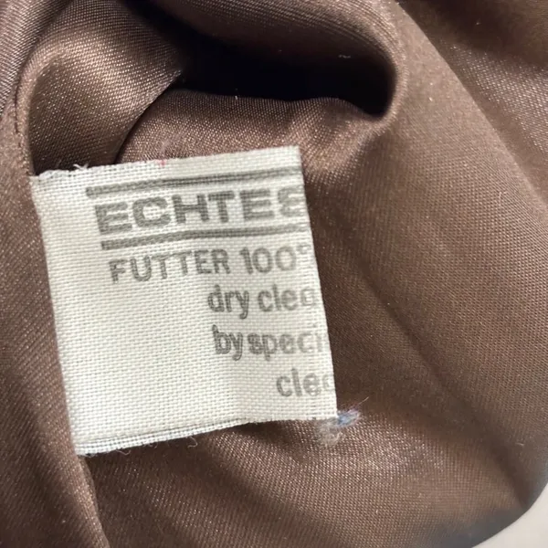 Vintage‎ German Real Leather Echtes Leder Women's Jacket Brown Sz L Waxed - Image 5