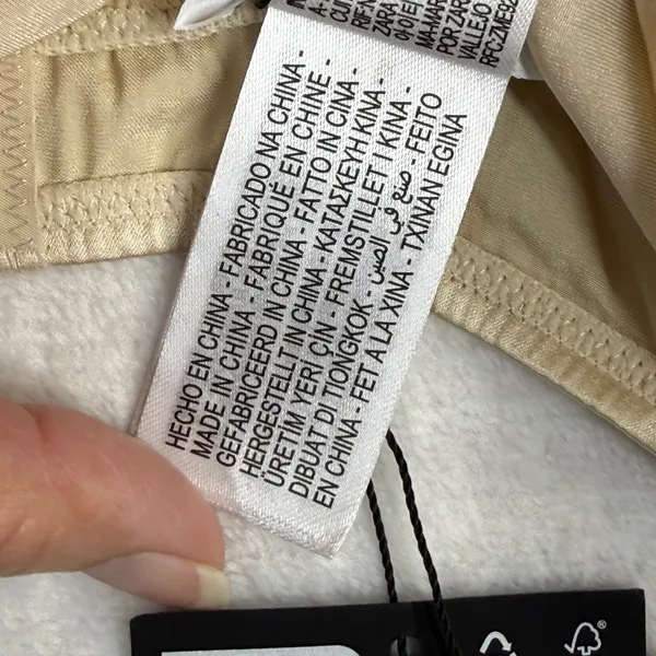 Zara Womens Mulberry Silk Satin Bralette Crop Top Champagne Beige M 1918/809‎ - Image 4