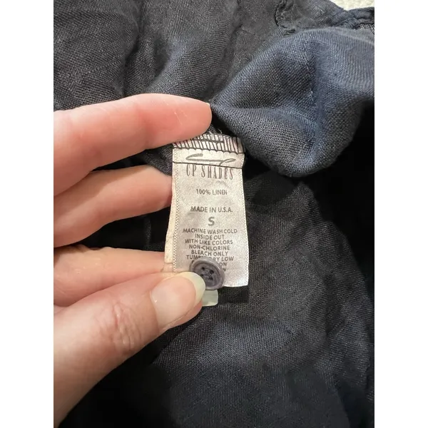 CP Shades Womens Black Linen Tunic Size Small Pockets Lagenlook Beach Minimalist - Image 5