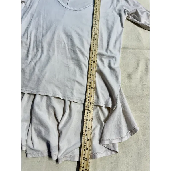 RARE Free People Made USA Swing Tunic XS White Pleated Back Boho Top (F47) - Image 2