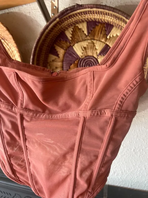 House of CB Edetta Rose Mesh Corset top Small $119 cottage, romantic, coquette - Image 6