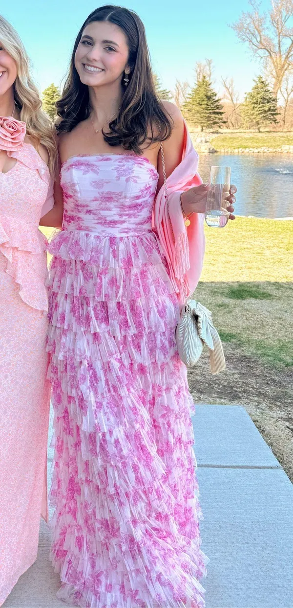 Windsor Liliane Garden Rose Ruffled A-Line Formal Dress - Image 4