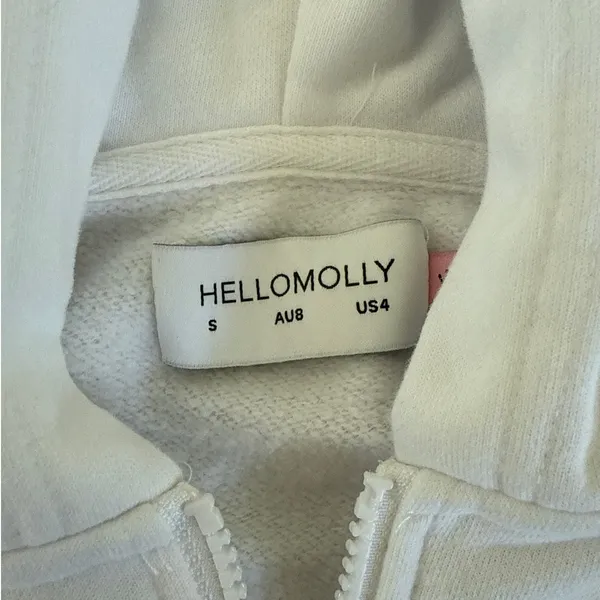 Hello Molly Zip Hoodie & Sweatpants Set Base Lucky Girl Size S White Red - Image 4