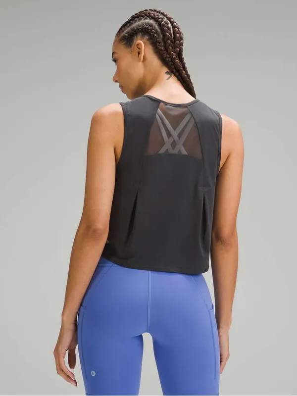 Lululemon Sculpt Cropped Tank Top Black Athletic Tank Size 10 - Image 3